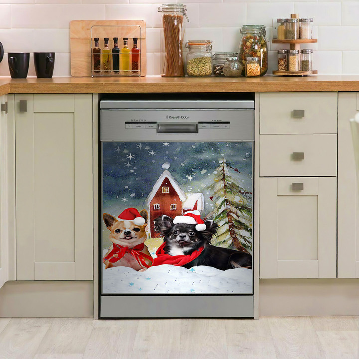 Chihuahuas When Snow Is NI3009065DD Decor Kitchen Dishwasher Cover