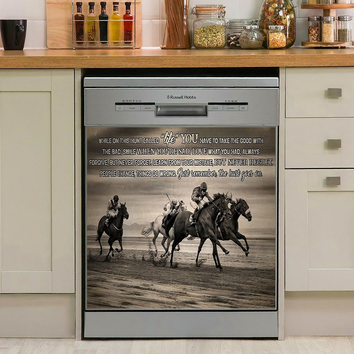 Horse Racing Just Remember The Hust Goes On NI2611056KL Decor Kitchen Dishwasher Cover
