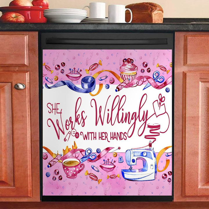 She Works Willingly With Her Hands Quilting NI0711094KL Decor Kitchen Dishwasher Cover