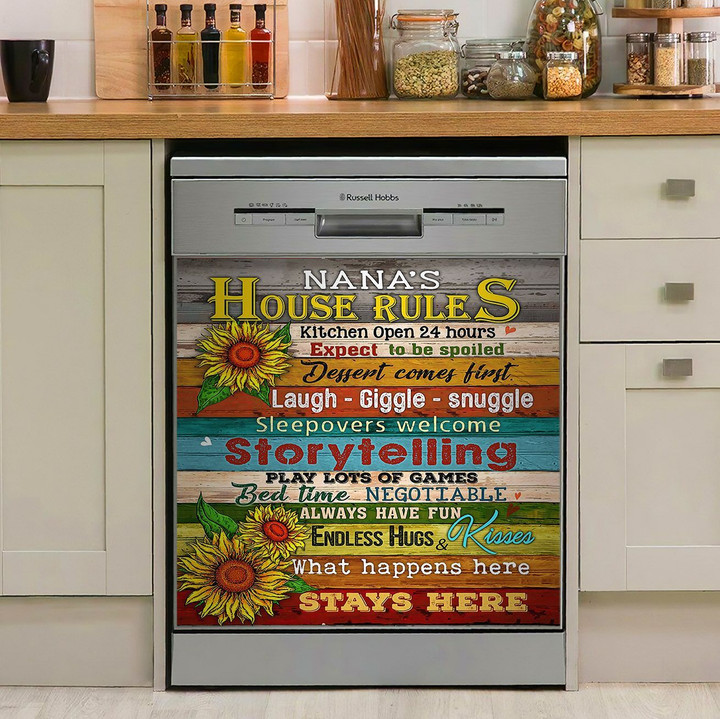 Nana House Rules Sunflower NI0810033KL Decor Kitchen Dishwasher Cover