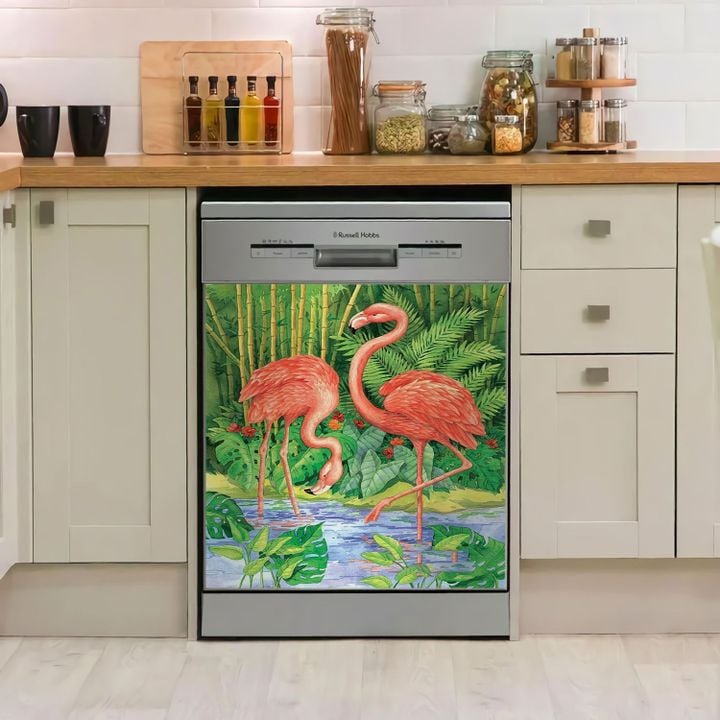 Flamingo Bamboo TH1111232CL Decor Kitchen Dishwasher Cover
