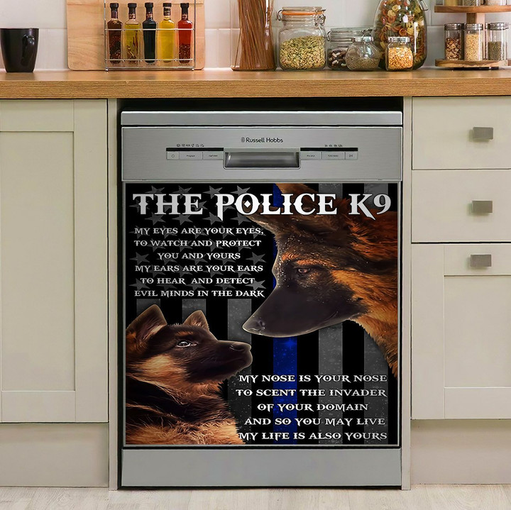 The Police K9 German Shepherd NI2511081KL Decor Kitchen Dishwasher Cover