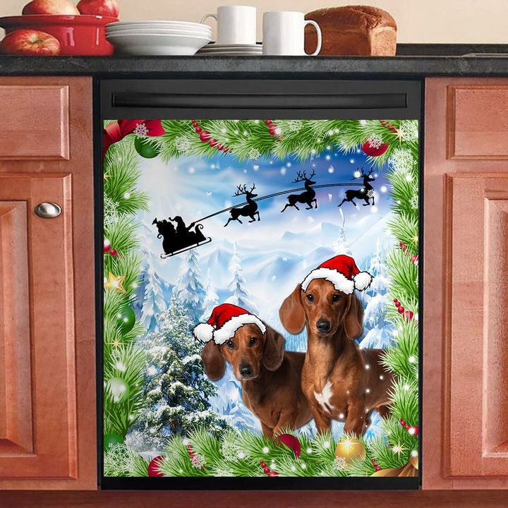 Dachshund Christmas NI1311011HN Decor Kitchen Dishwasher Cover