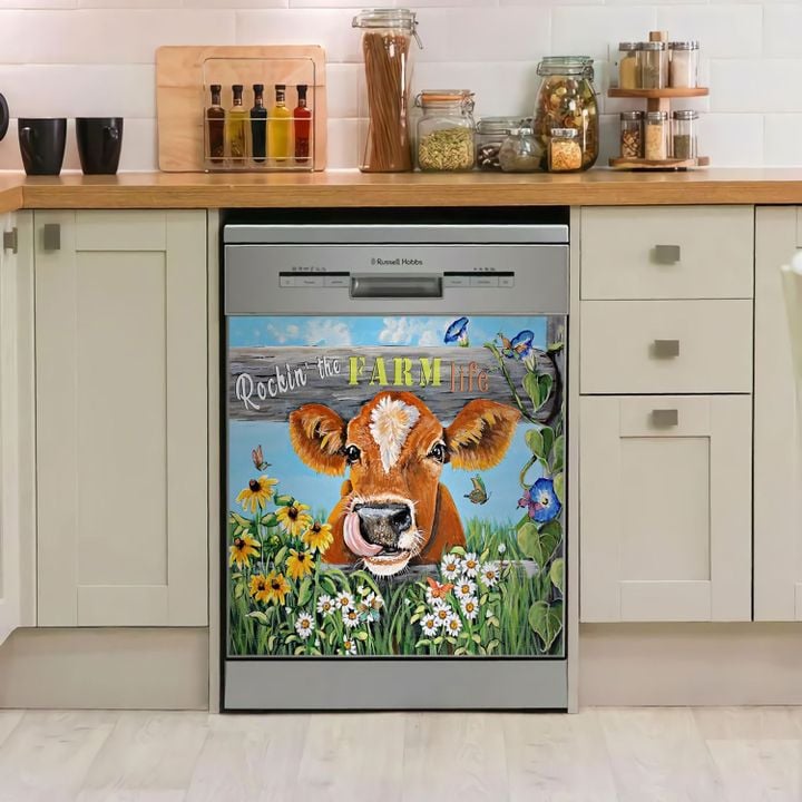Cow Farm Life TH1011248CL Decor Kitchen Dishwasher Cover