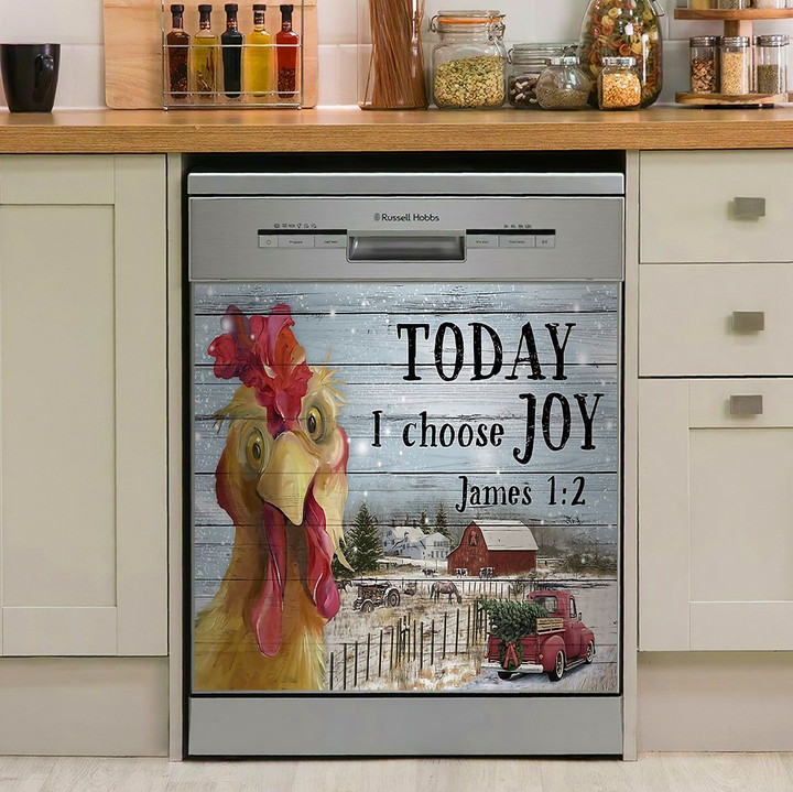 Winter Farm I Choose Joy Chicken NI2310083KL Decor Kitchen Dishwasher Cover
