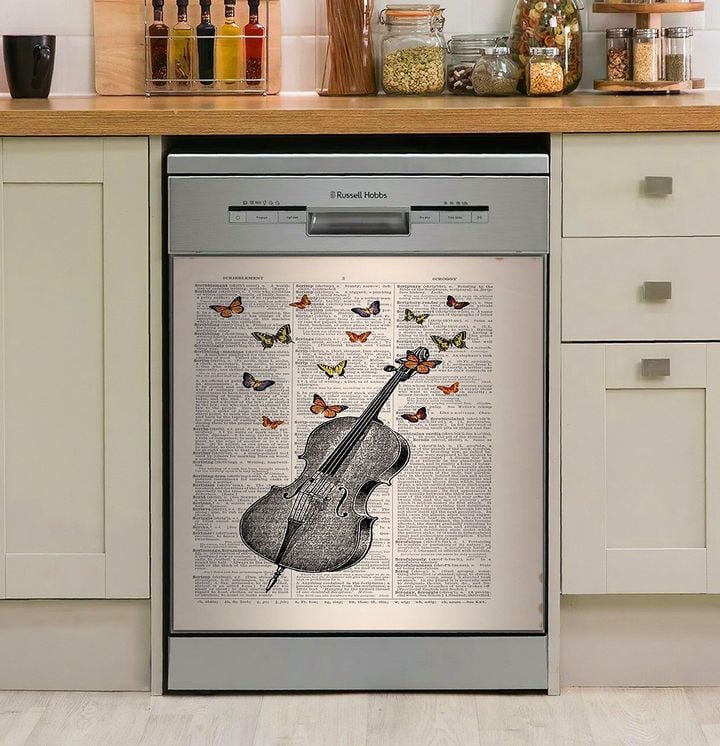 Guitar Butterfly NI0910019LD Decor Kitchen Dishwasher Cover