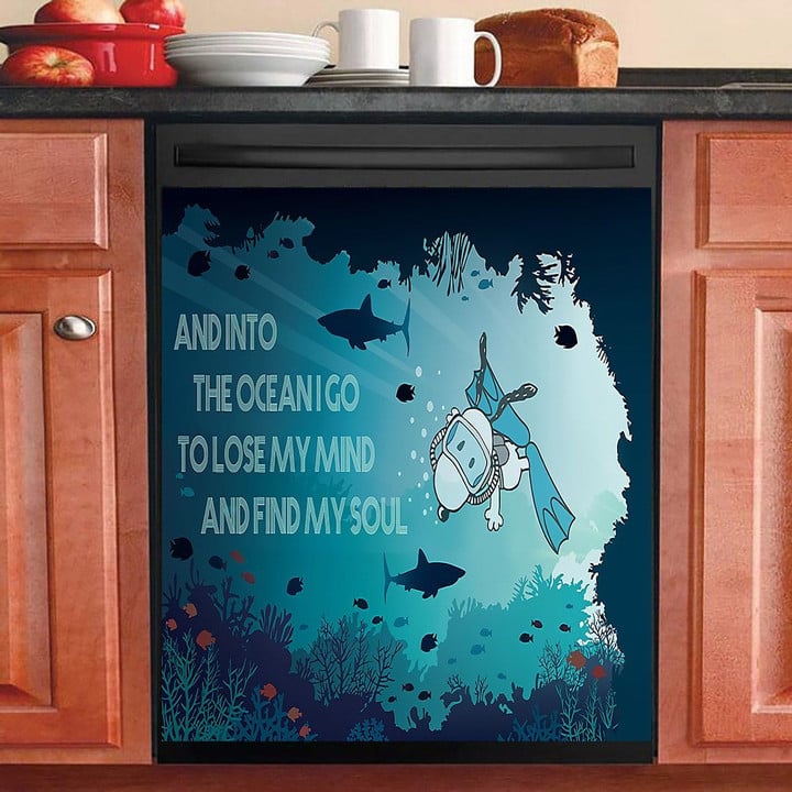 Scuba Diving Under The Ocean NI0511092KL Decor Kitchen Dishwasher Cover