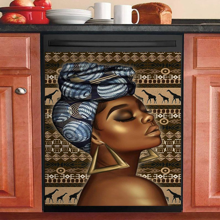 Black African Woman NI2010007TT Decor Kitchen Dishwasher Cover
