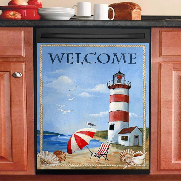 Coastal Welcome NI1912034NT Decor Kitchen Dishwasher Cover