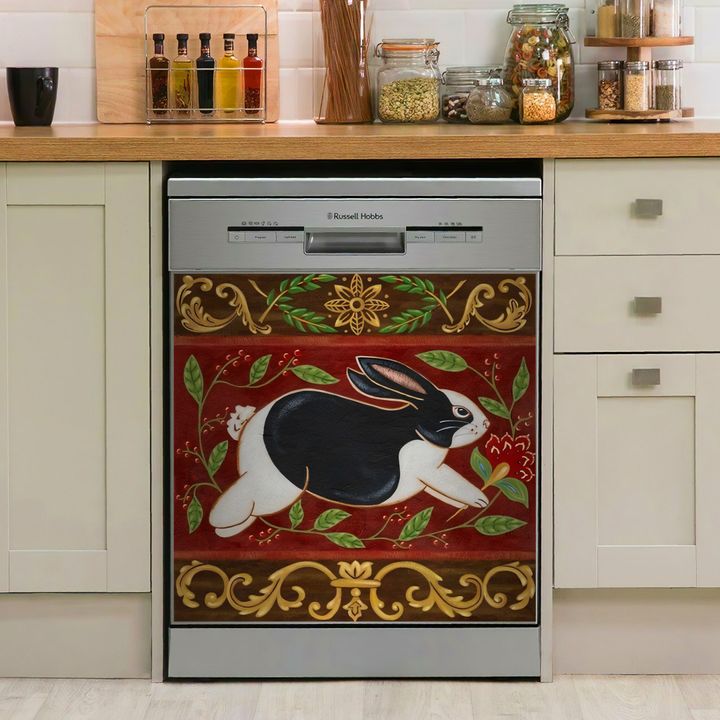 Rabbit Retro TH0211349CL Decor Kitchen Dishwasher Cover