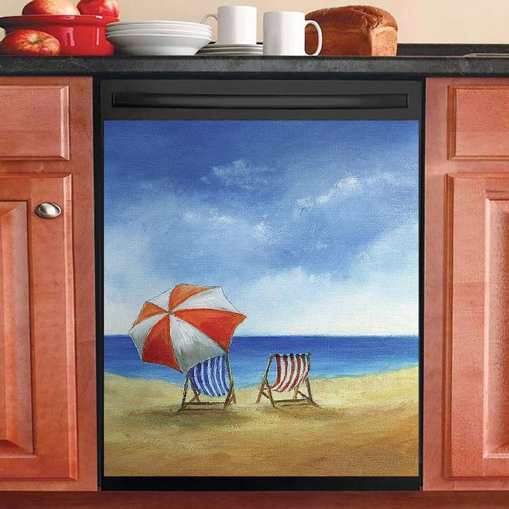 Deck Chairs On Beach NI1912041NT Decor Kitchen Dishwasher Cover