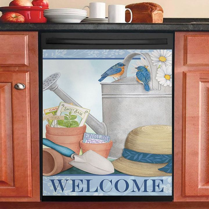 Welcome Bird With Daisy NI2511291NT Decor Kitchen Dishwasher Cover