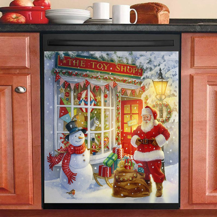 Santa And Snowman The Toy Shop NI2511067KL Decor Kitchen Dishwasher Cover