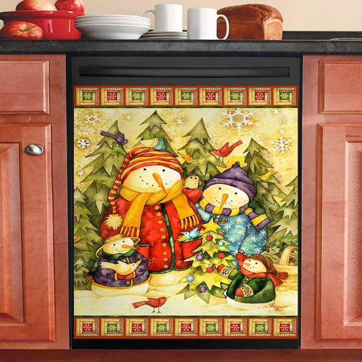 Cozy Snowman Family NI1711025KL Decor Kitchen Dishwasher Cover