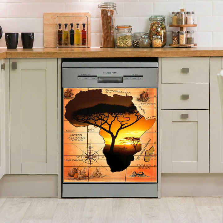 African Map KL0110003HN Decor Kitchen Dishwasher Cover