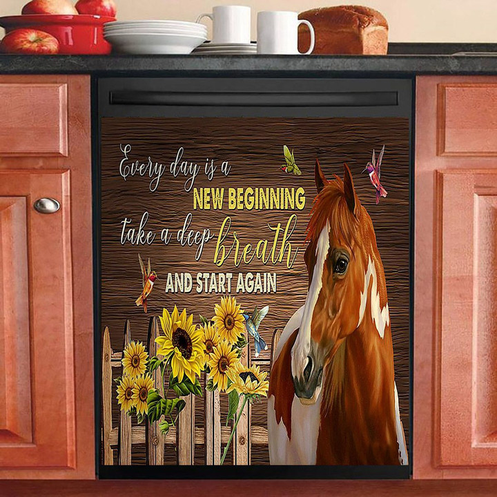 Everyday Is A New Beginning Horse NI1011037KL Decor Kitchen Dishwasher Cover