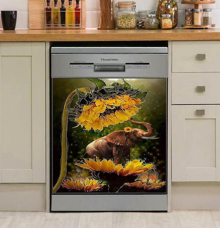 Elephant Sunshine NI1010035NT Decor Kitchen Dishwasher Cover