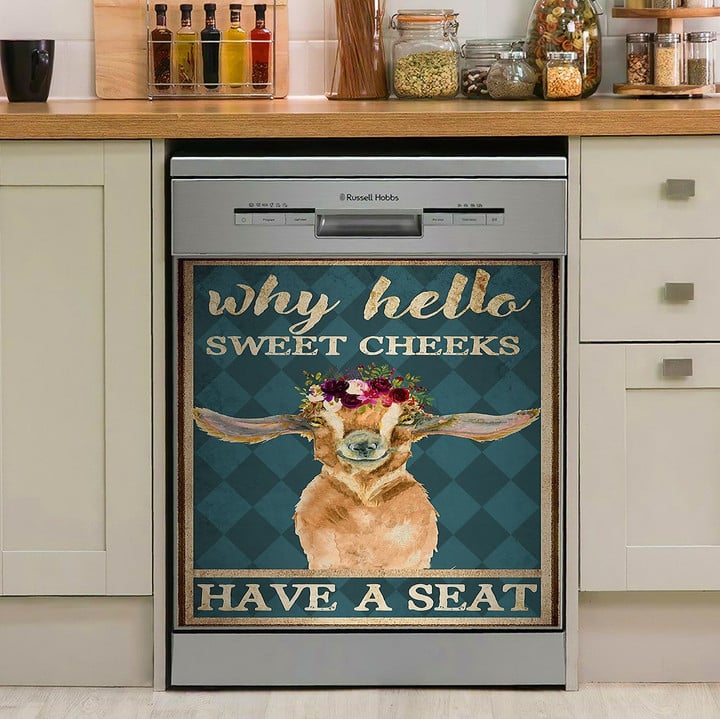 Sweet Cheeks Have A Seat Goat NI2511078KL Decor Kitchen Dishwasher Cover