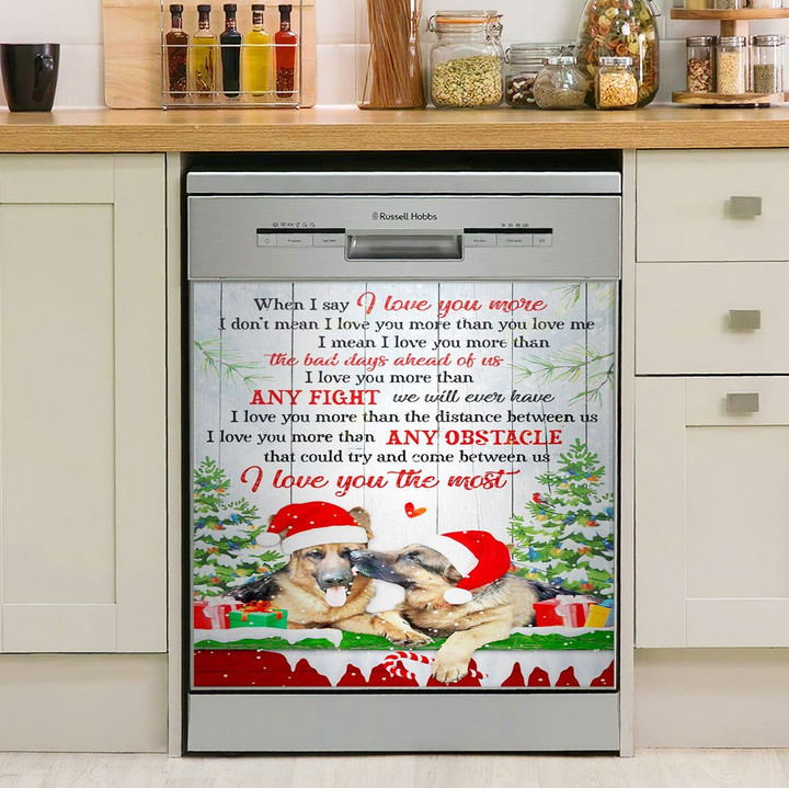 German Shepherd Christmas I Love You The Most KL1311009VB Decor Kitchen Dishwasher Cover