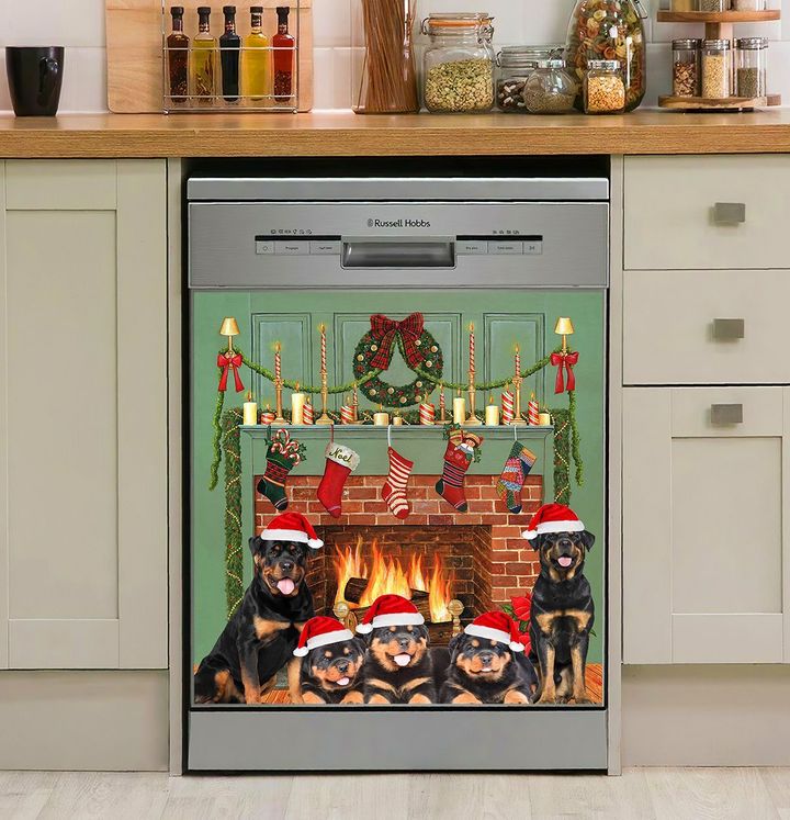 Rottweiler Christmas NI1811008HN Decor Kitchen Dishwasher Cover