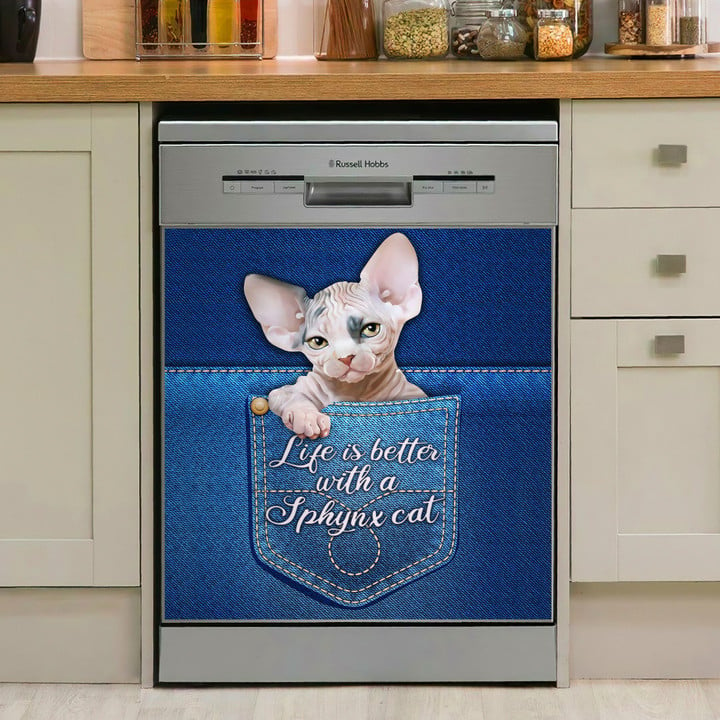 Sphynx Cat AM0610923CL Decor Kitchen Dishwasher Cover