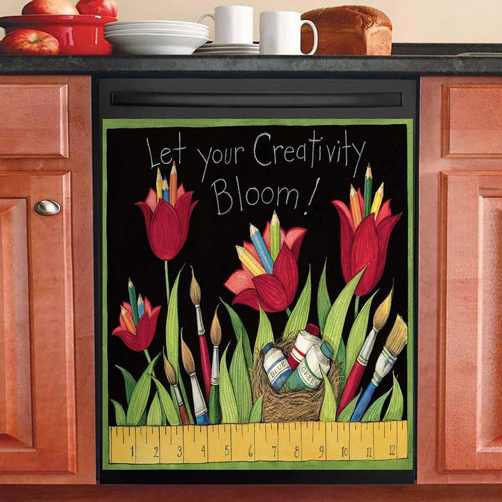 School Tulips NI1501185YC Decor Kitchen Dishwasher Cover