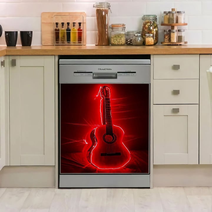 Guitar Classic Red TH1111318CL Decor Kitchen Dishwasher Cover