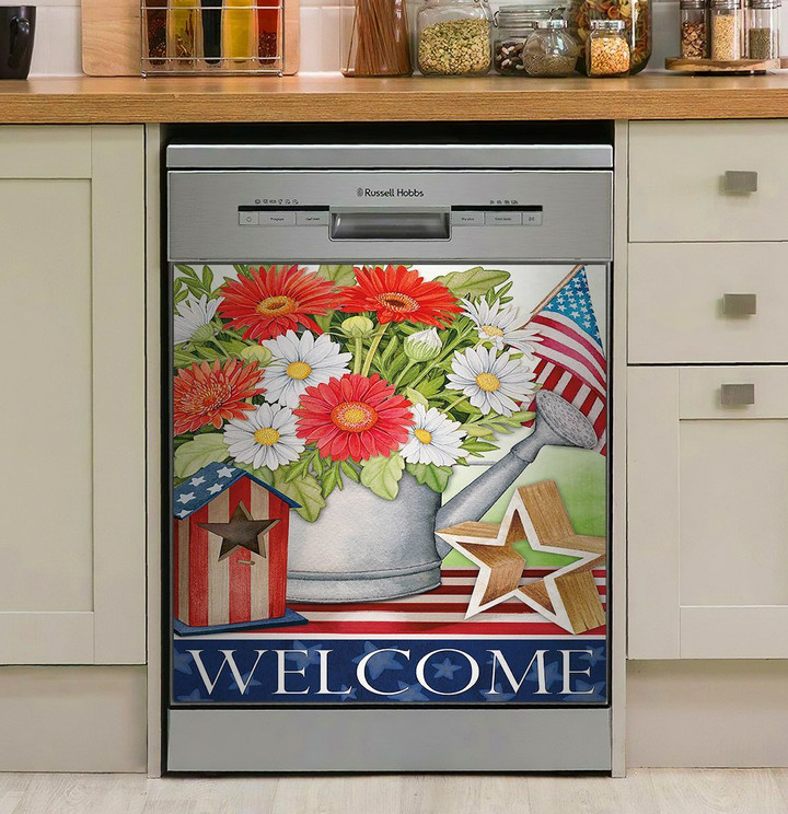 Daisy Welcome American NI2411160NT Decor Kitchen Dishwasher Cover