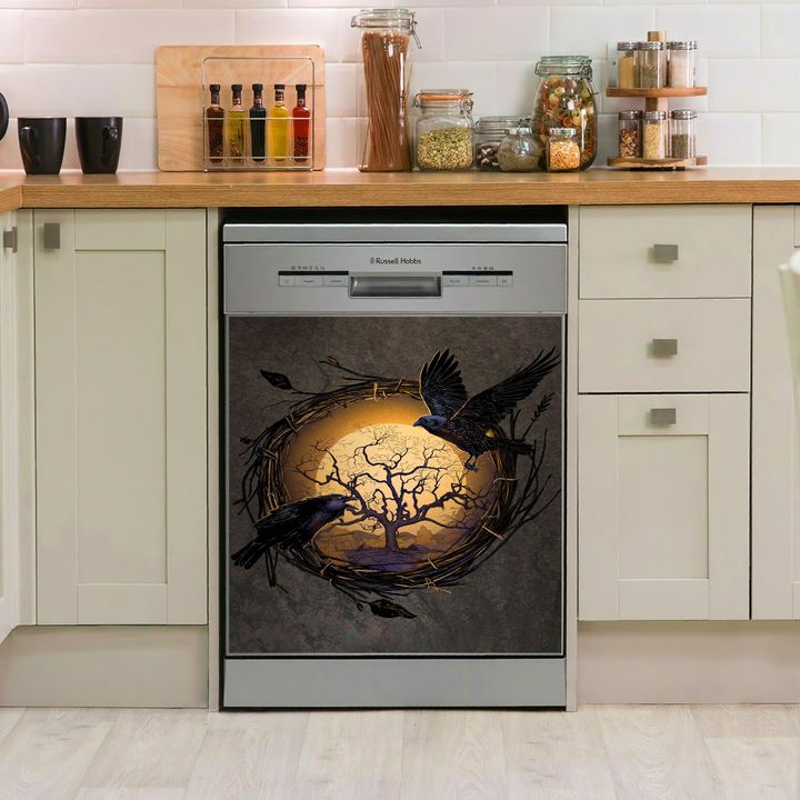 Raven And Tree Of Life GS1610071OD Decor Kitchen Dishwasher Cover