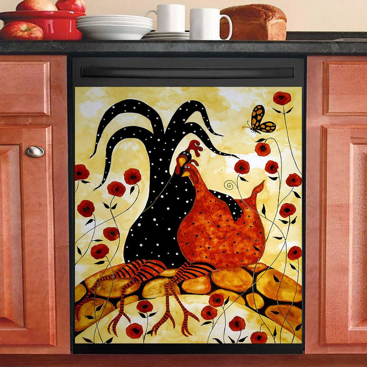 Chicken Lovers On A Bridge NI1802013YB Decor Kitchen Dishwasher Cover