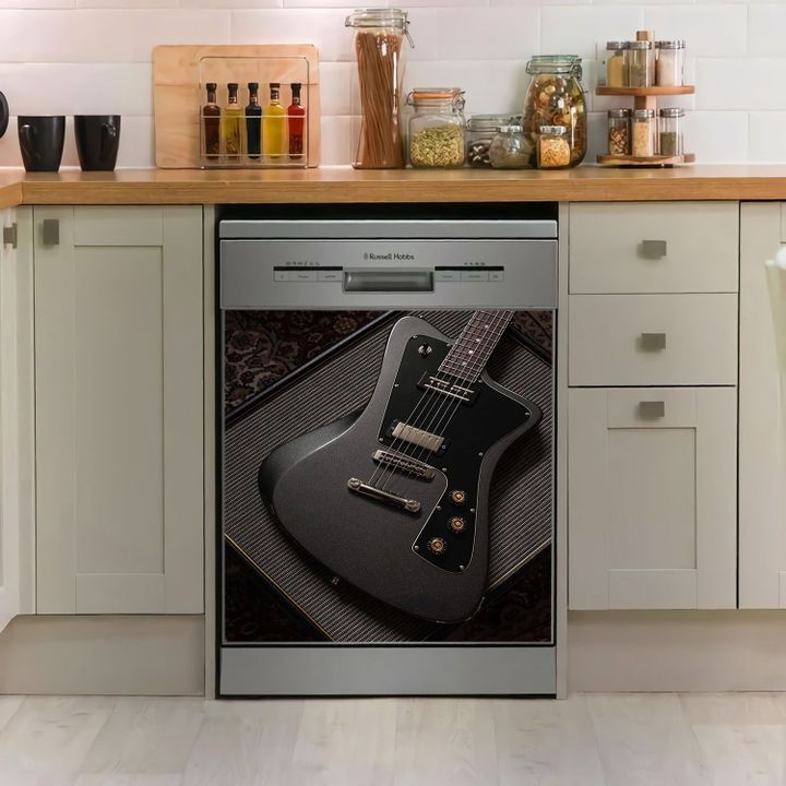 Guitar Black Electrical Guitar TH1111313CL Decor Kitchen Dishwasher Cover