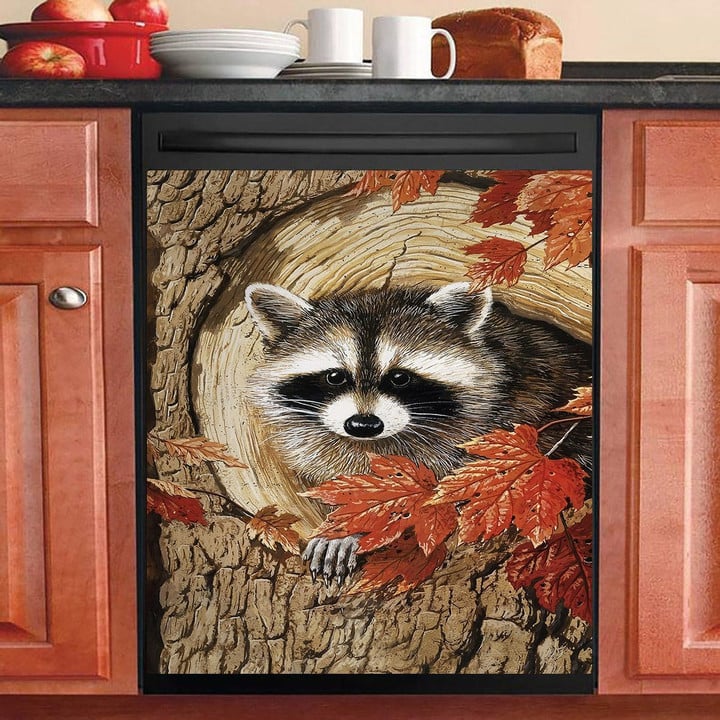 Autumn Raccoon In Tree NI1902016YB Decor Kitchen Dishwasher Cover
