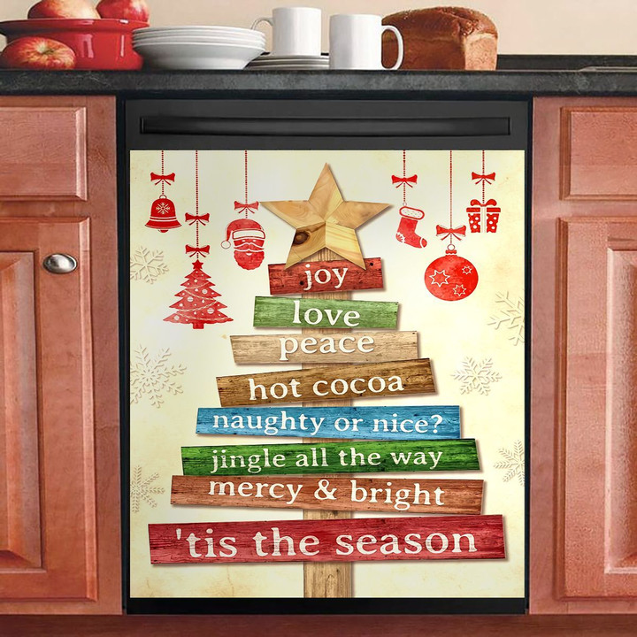 Christmas Tree Holiday Joy Love Peace KL2210006HY Decor Kitchen Dishwasher Cover
