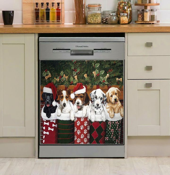 Christmas Puppies NI1510005HY Decor Kitchen Dishwasher Cover