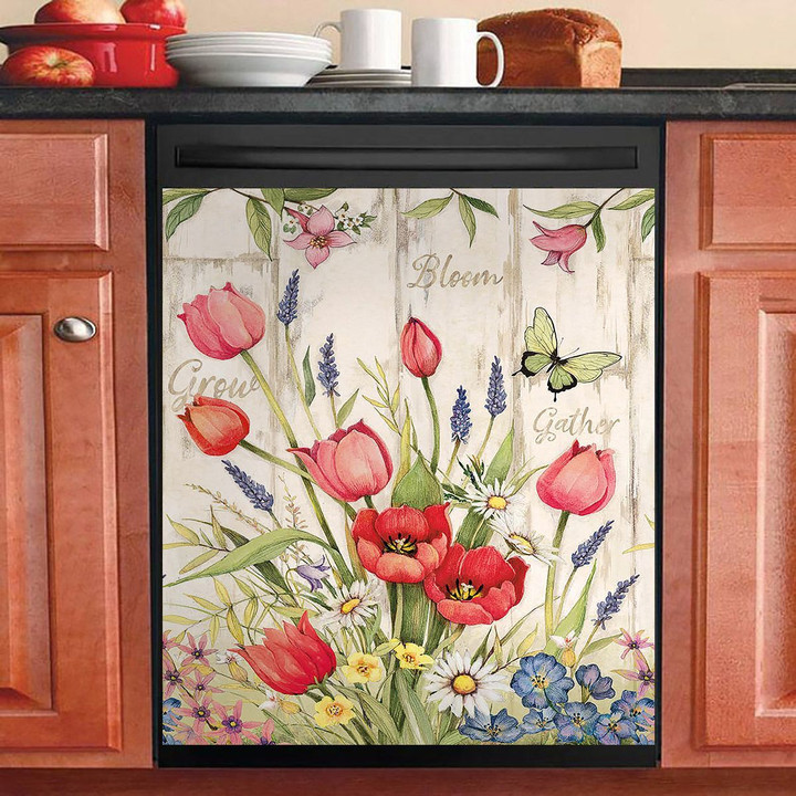Botanical Floral And Butterfly NI2511040NT Decor Kitchen Dishwasher Cover
