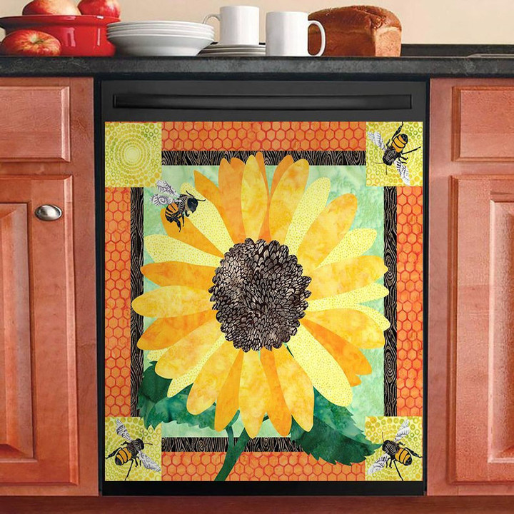 Sunflower Bee NI0112261NT Decor Kitchen Dishwasher Cover