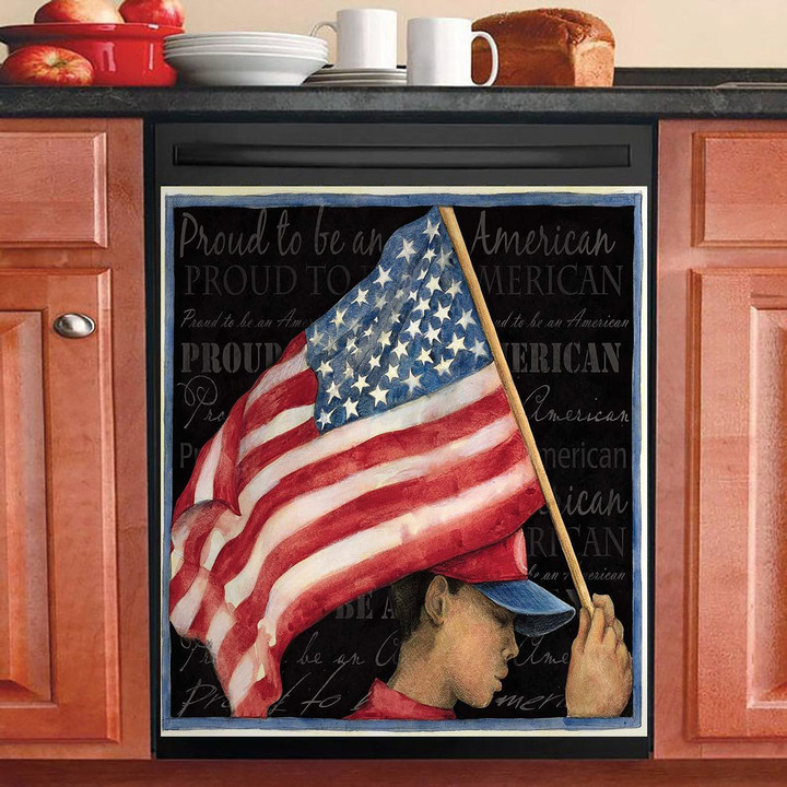 Boy With Flag NI1501027YC Decor Kitchen Dishwasher Cover