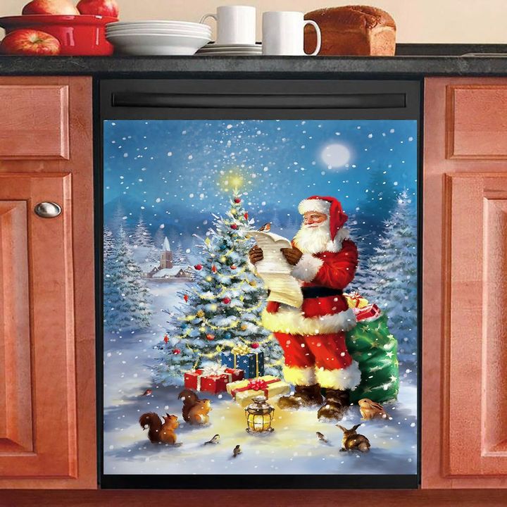Santa Claus Checking Present Lists NI2710064KL Decor Kitchen Dishwasher Cover