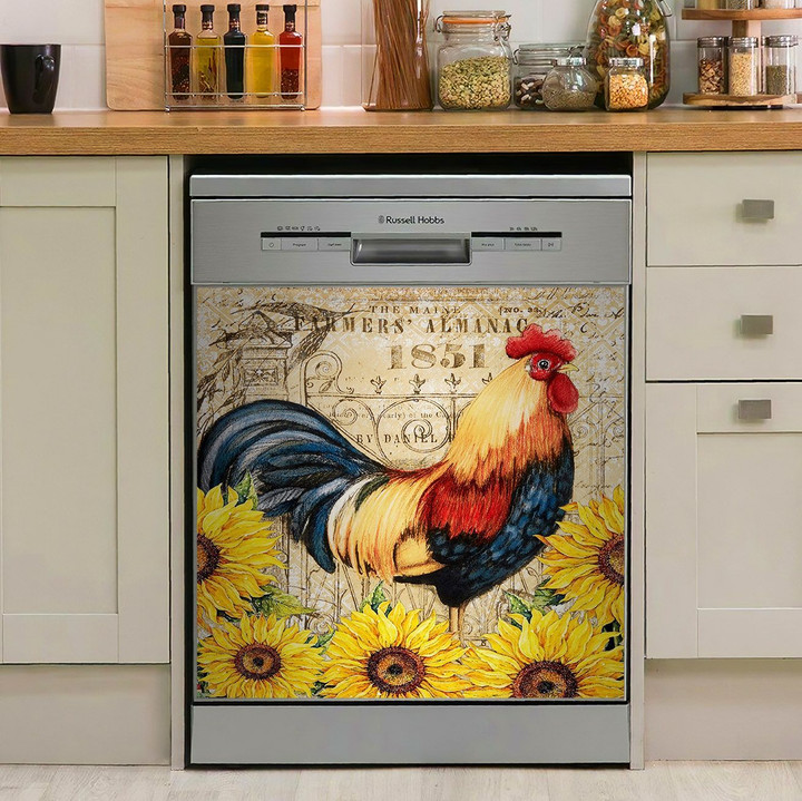 Rooster Vintage Sunflower NI0910047HN Decor Kitchen Dishwasher Cover