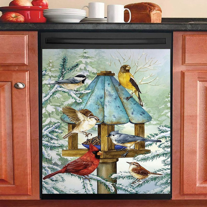 Cold Feet Warm Hearts birds NI0611029KL Decor Kitchen Dishwasher Cover