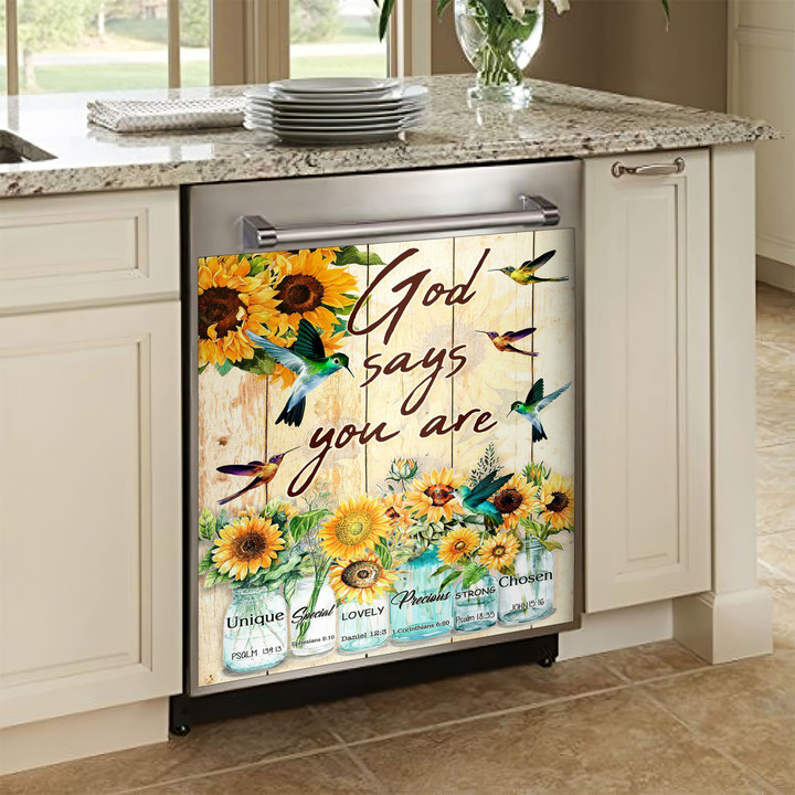 Hummingbird Sunflower AM0510742CL Decor Kitchen Dishwasher Cover