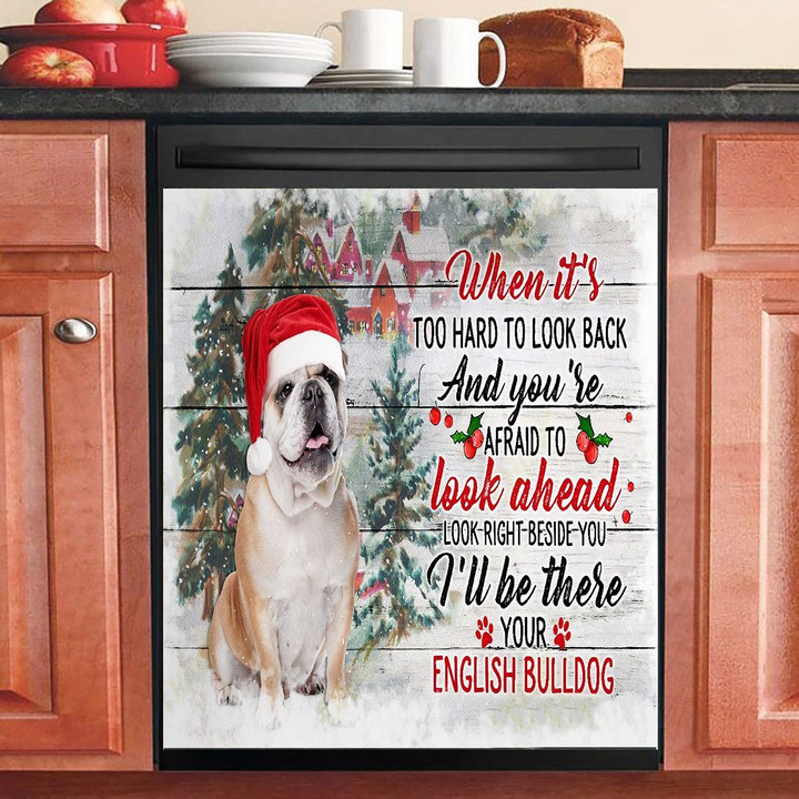 Christmas Bulldog KL1311003TT Decor Kitchen Dishwasher Cover