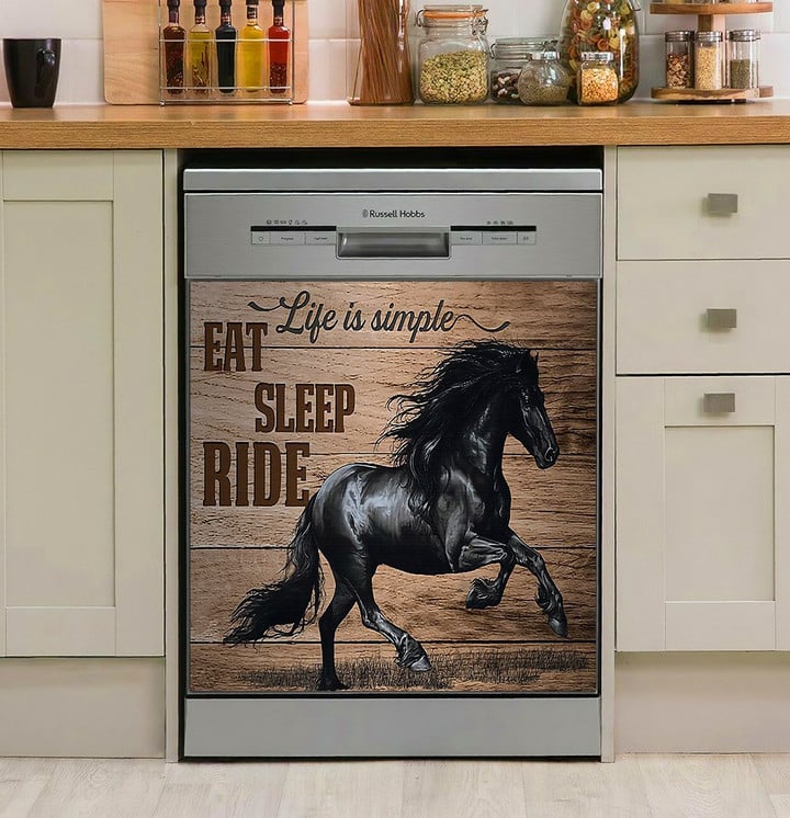 Horse Girl - Life Is Simple Eat Sleep Ride NI0610064NT Decor Kitchen Dishwasher Cover
