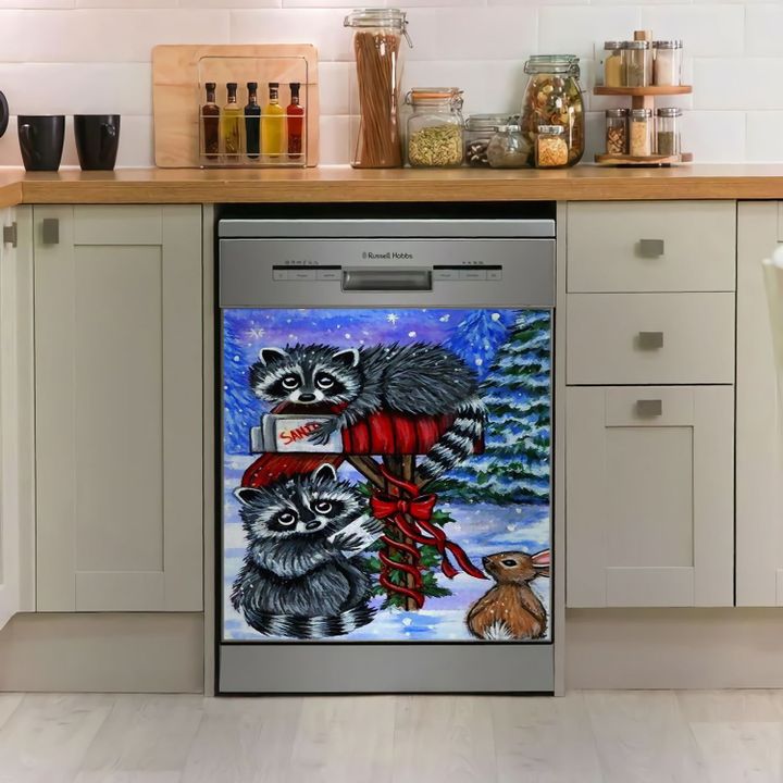 Raccoon Christmas TH0211360CL Decor Kitchen Dishwasher Cover