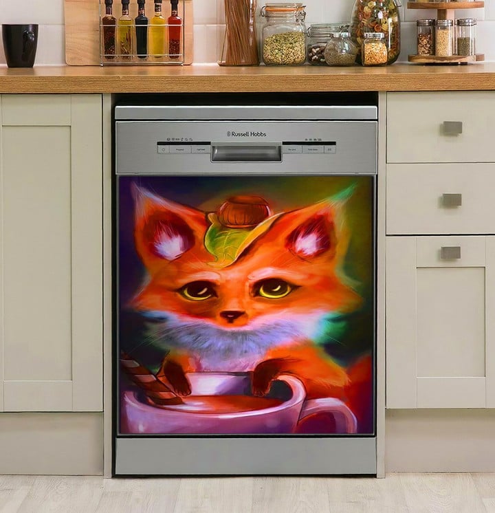 Little Fox Love Coffee NI1802027YD Decor Kitchen Dishwasher Cover