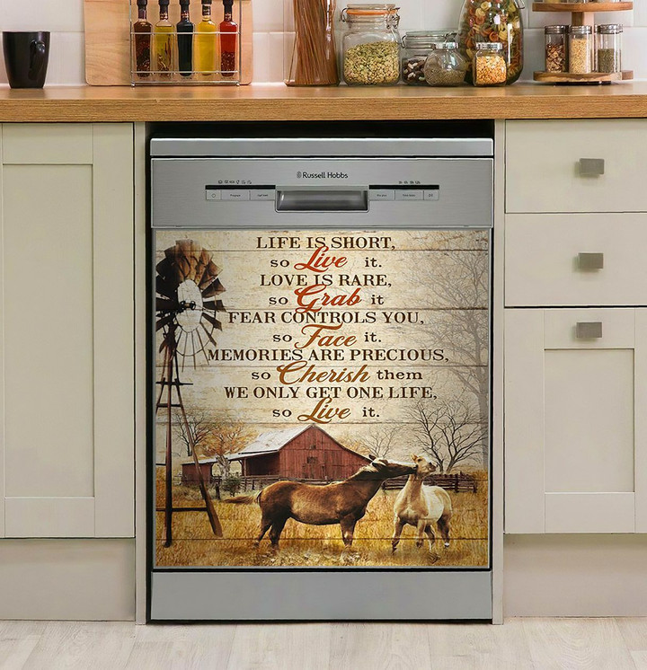 Horse Life Is Short NI1411110DD Decor Kitchen Dishwasher Cover