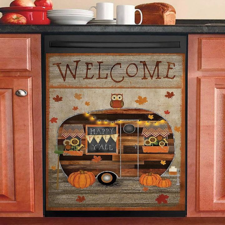 Happy Fall Camping NI0611059KL Decor Kitchen Dishwasher Cover
