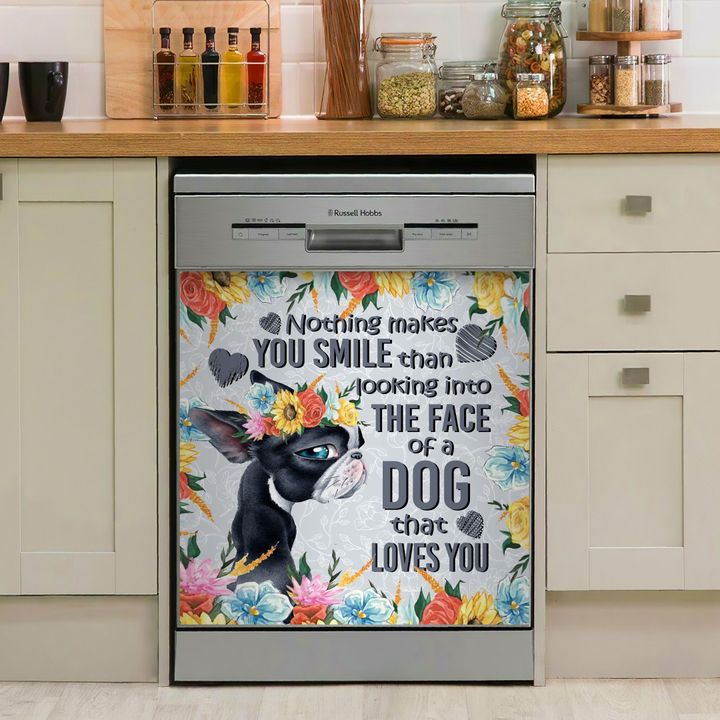 Boston Terrier AM0510787CL Decor Kitchen Dishwasher Cover