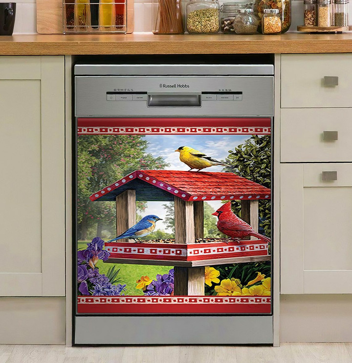 Songbirds Bird Feeder NI1611041NT Decor Kitchen Dishwasher Cover
