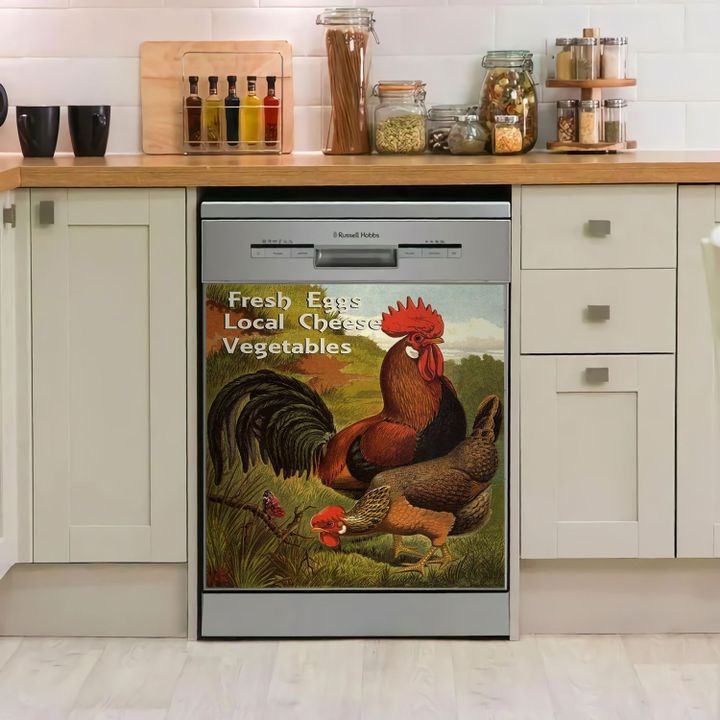 Rooster Vintage TH1911050CL Decor Kitchen Dishwasher Cover